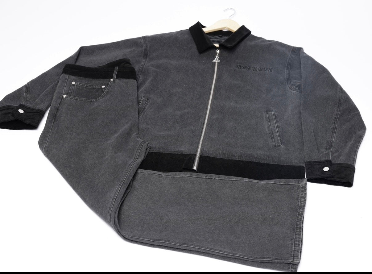 RUE’LUXE Premium Black Denim Set. Jacket $150, Jeans $100