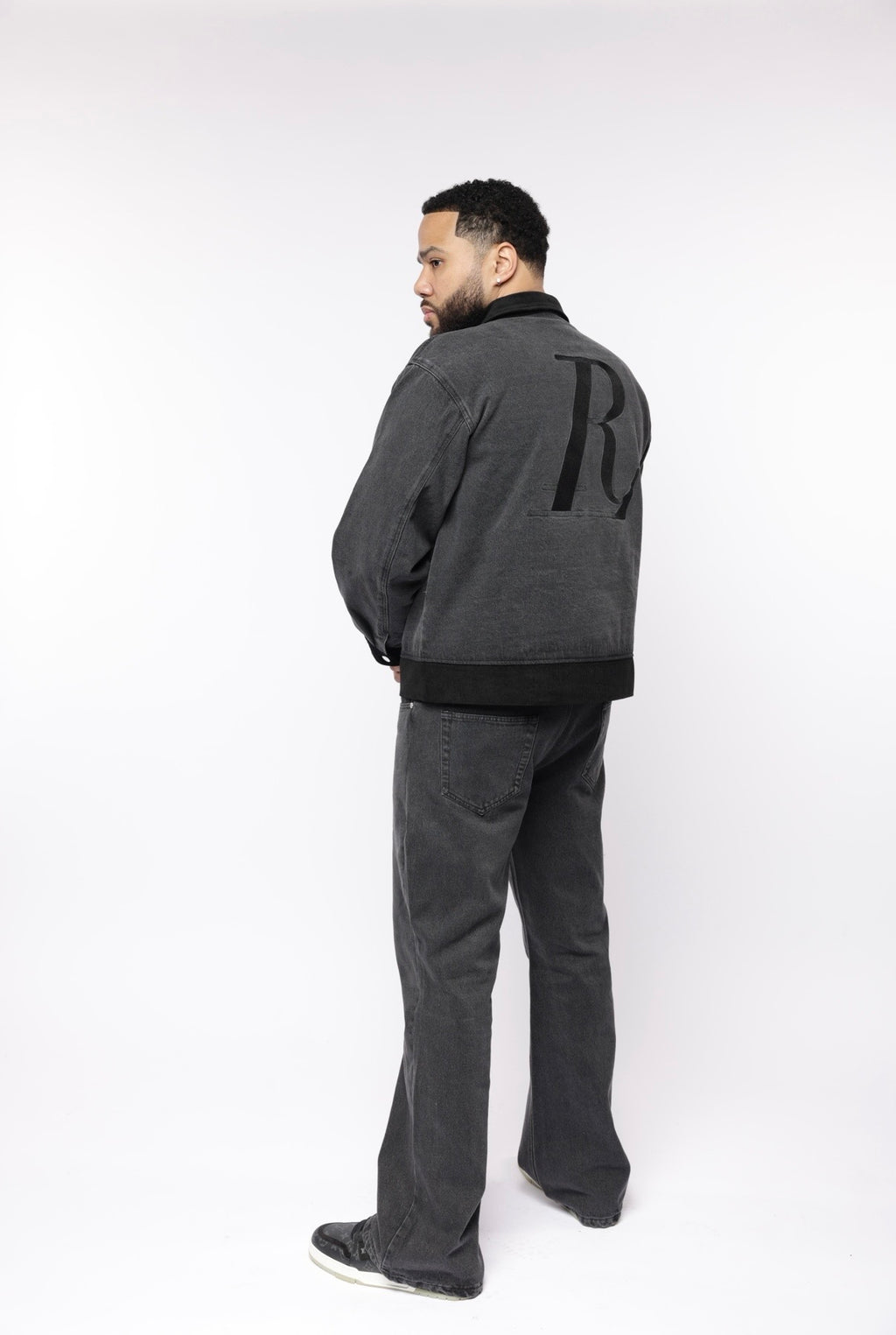 RUE’LUXE Premium Black Denim Set. Jacket $150, Jeans $100